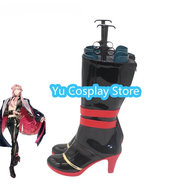 Jogo nu carnaval aster cosplay sapatos halloween carnaval botas cosplay prop anime sapatos de couro do plutônio feito sob encomenda