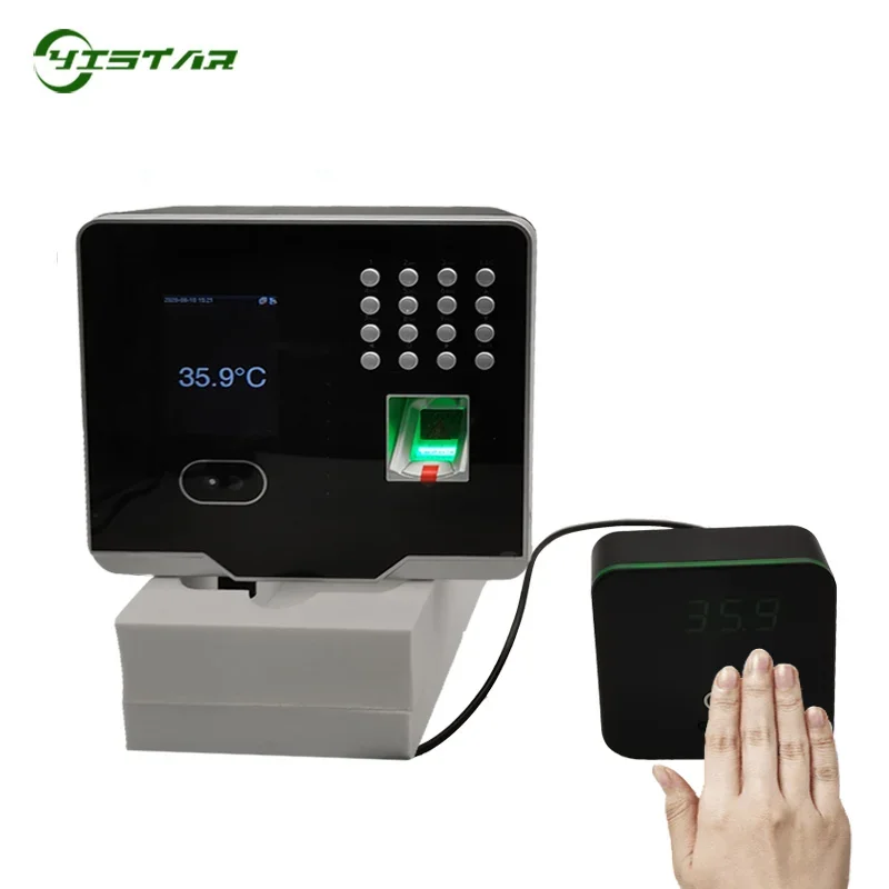 TCP/IP ADMS Face Time Attendance And Access Control With Temperature Detection Sensor Fingerprint Time Attendance Biometric