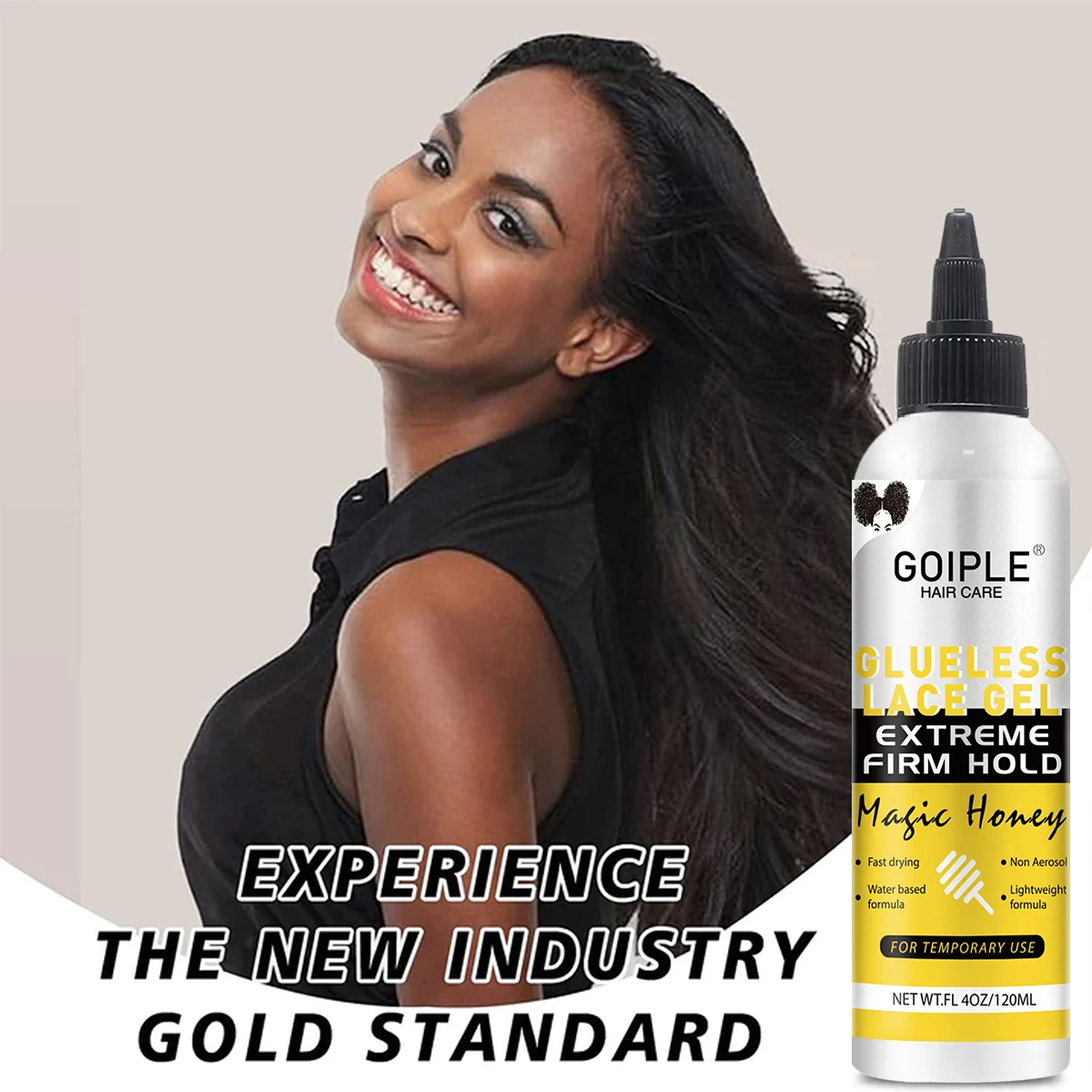 GOIPLE Wig Adhesive Glueless Lace Liquid Gel for Wigs Front Bonding Fast Dry Invisible Melting Spray for Toupee & Brush HairBand