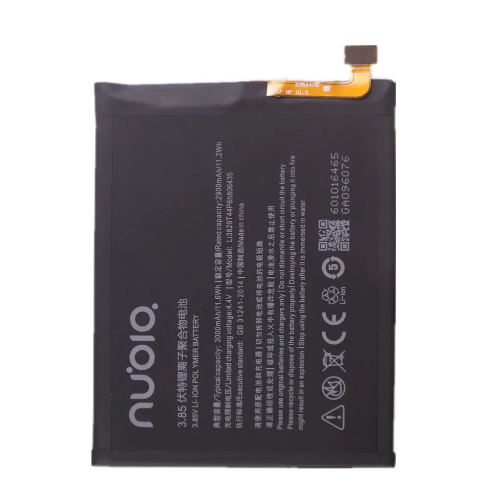 Li3829T44P6h806435 100% Original Battery For ZTE Nubia Z11 NX531J M2 Lite / M2 Youth Edition M2 Play NX907J Batteries 3000mAh