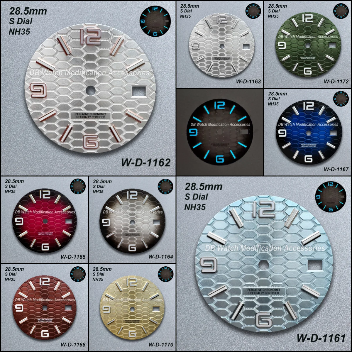 

28.5mm S Logo Diving Dial Fit NH35/NH36 Japanese Movement Ice Blue Luminous High-Quality New Watch Modification Accessories