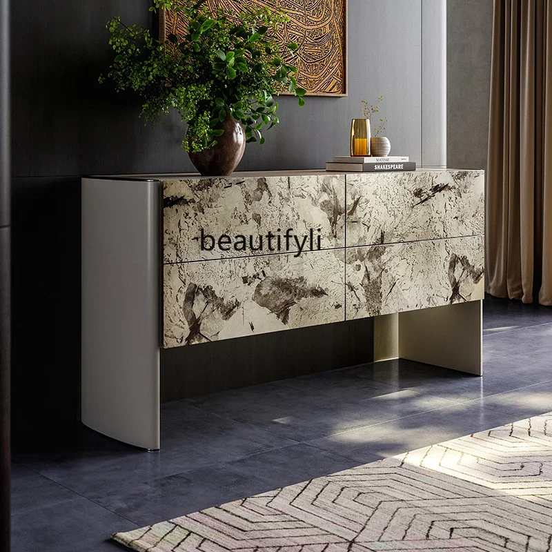 

zq1Italian light luxury door cabinet, living room decoration, bedroom against the wall, side cabinet, paint chest cabinet
