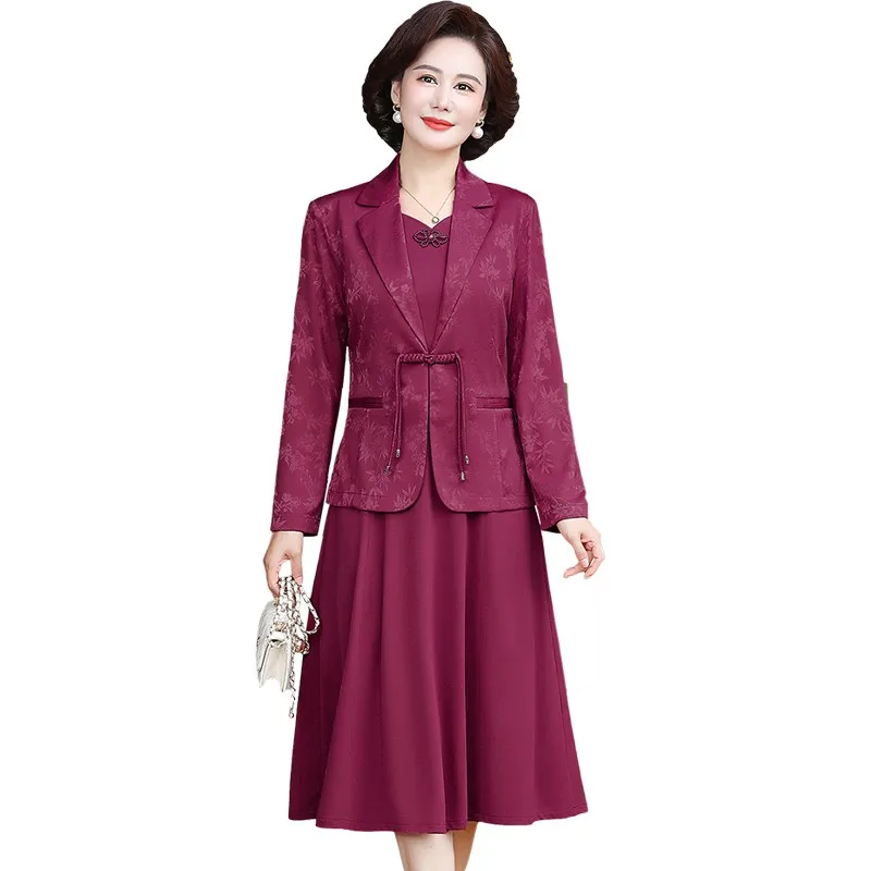 Autumn Fashion Vintage Dress Sets for Women Two Piece Jacket and Pencil Skirt Suit Office Lady Outfit