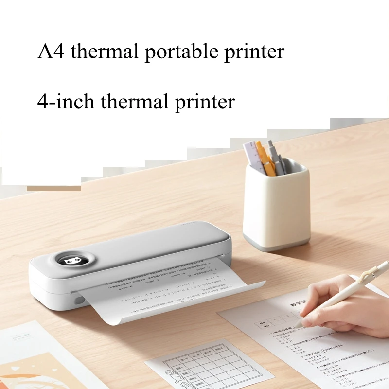 Thermal Portable A4 Printer Bluetooth Household Inkless Printer 300dpi 203dpi Compatible with 4-inch Printing Paper F2S