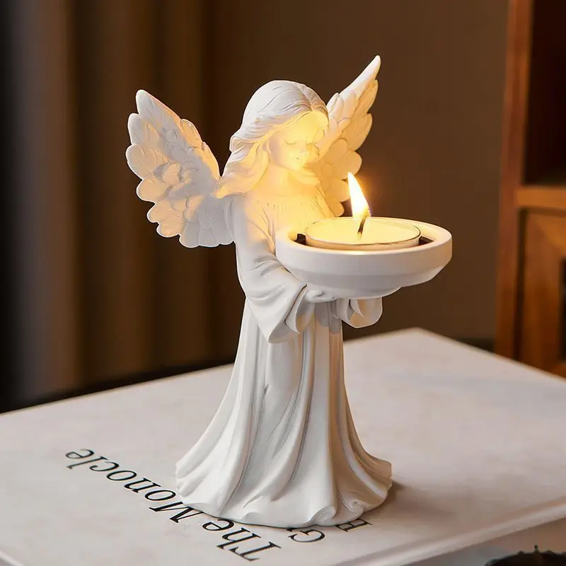 

Angel Figurine Candle Holder for Romantic Glow, Cozy Home Decor Accent to Create Warm Ambiance，Festive Ornaments Supplies