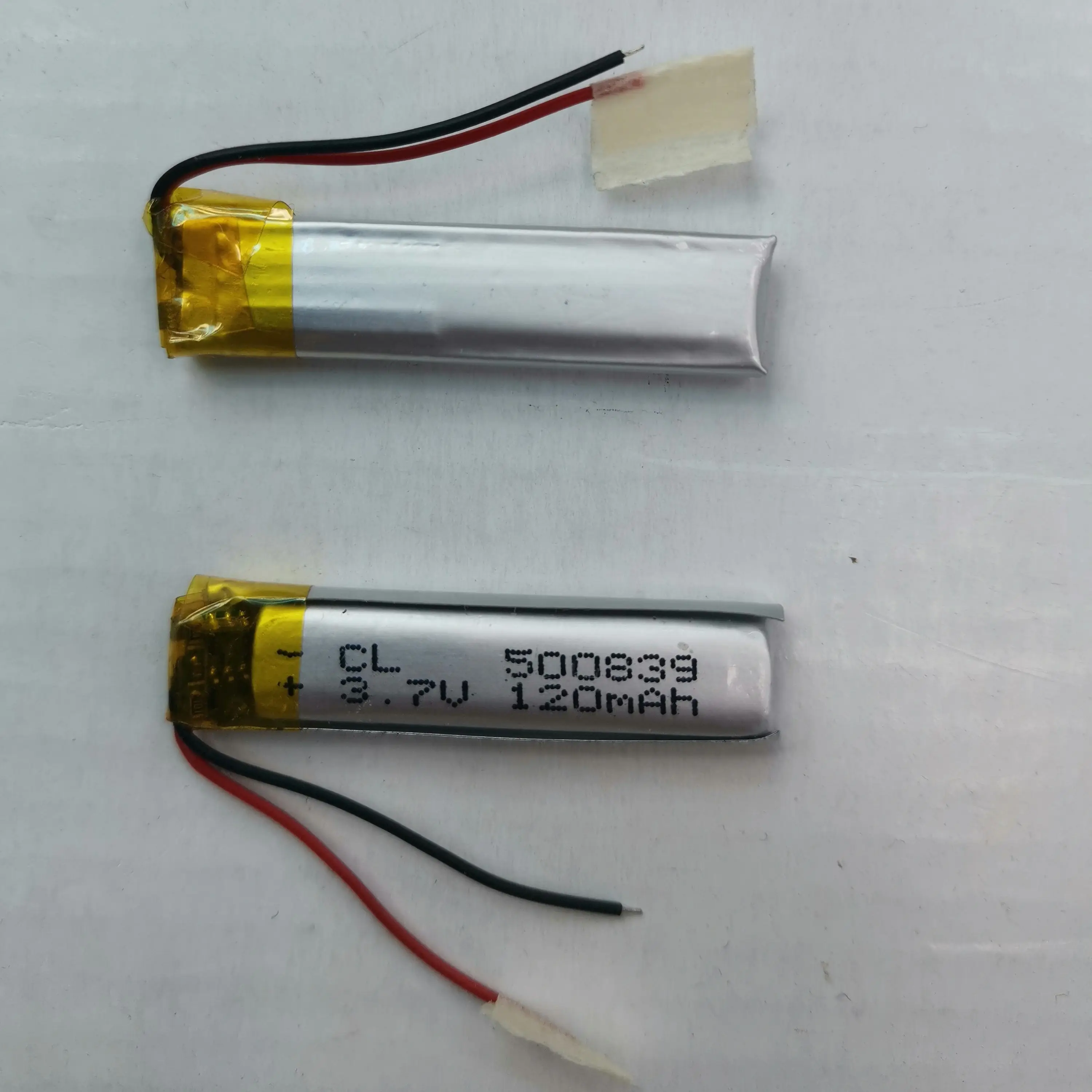 3.7V 2 wires 500839 050839P 120mah lithium battery with protection board , used for bluetooth MP4 1pcs/lot