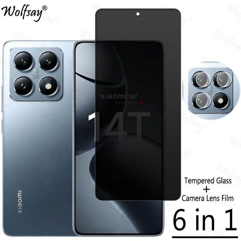 Privacy Screen Protector For Xiaomi 14T Anti-Spy Tempered Glass For Xiaomi 14T Pro Camera Glass For Xiaomi 14T Glass 6.67 inch