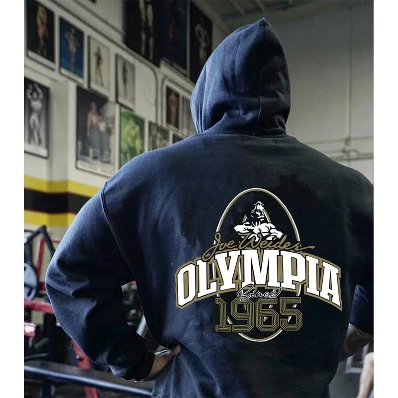 

OLYMPIA Autumn and winter New Orsay Commemorative Fitness Hooded Sweatshirt Trend Olympia Casual Running Sports Tops