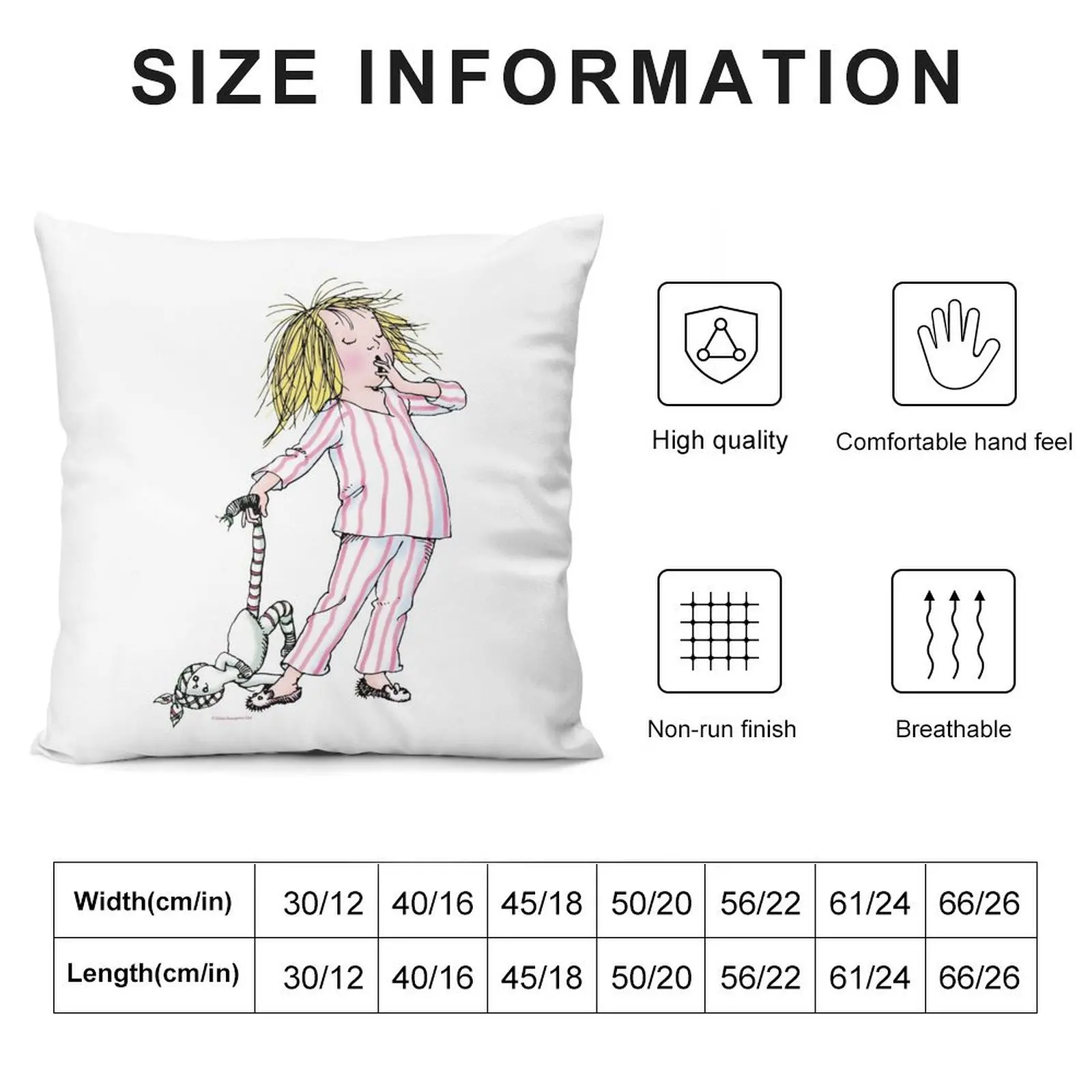 Yawning Eloise in her Pajamas Throw Pillow pillows decor home pillow cover luxury Pillow Cases