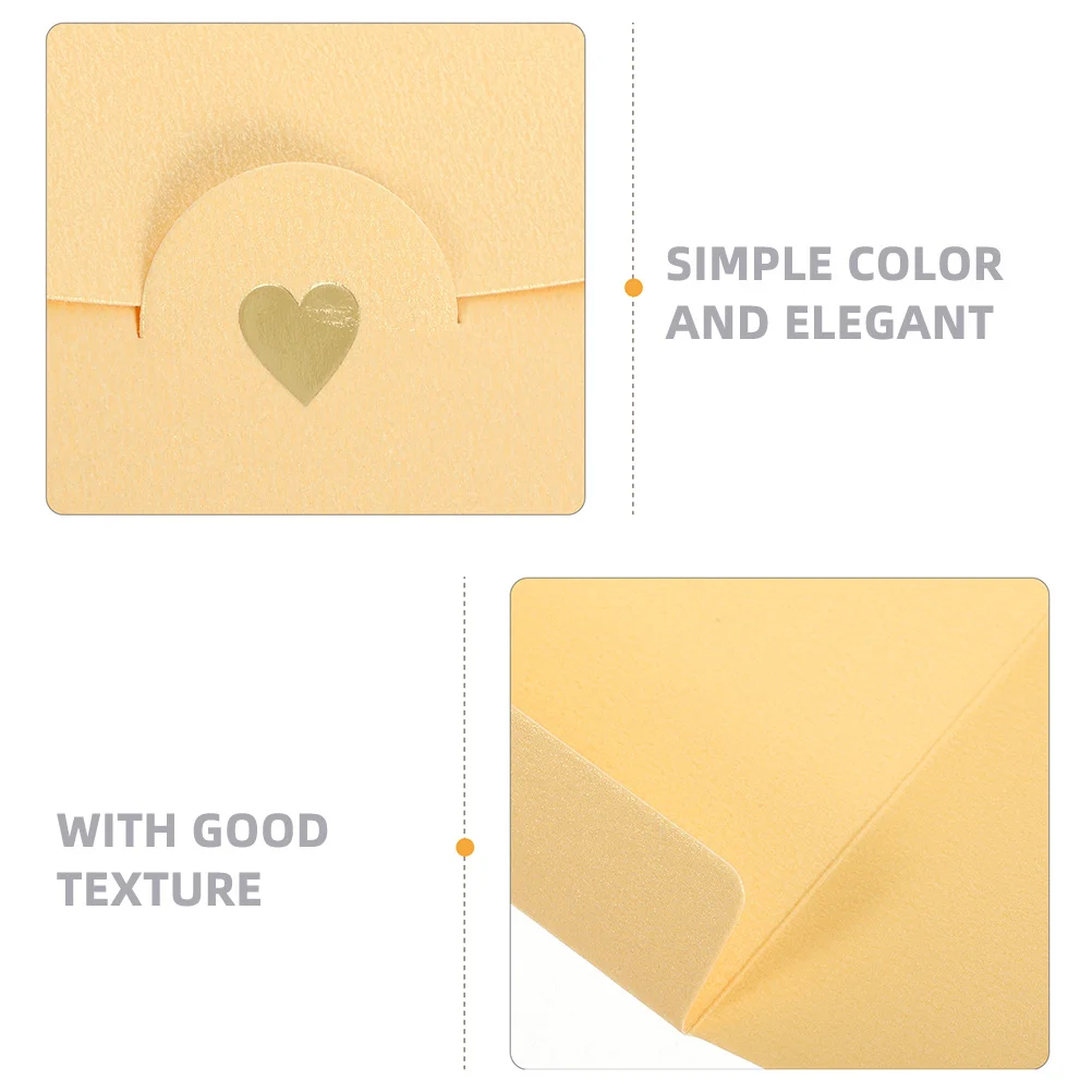 

40Pcs Gold Foil Heart Decorative Envelopes Small Paper Elegant Invitations for Wedding Birthday Greeting Cards