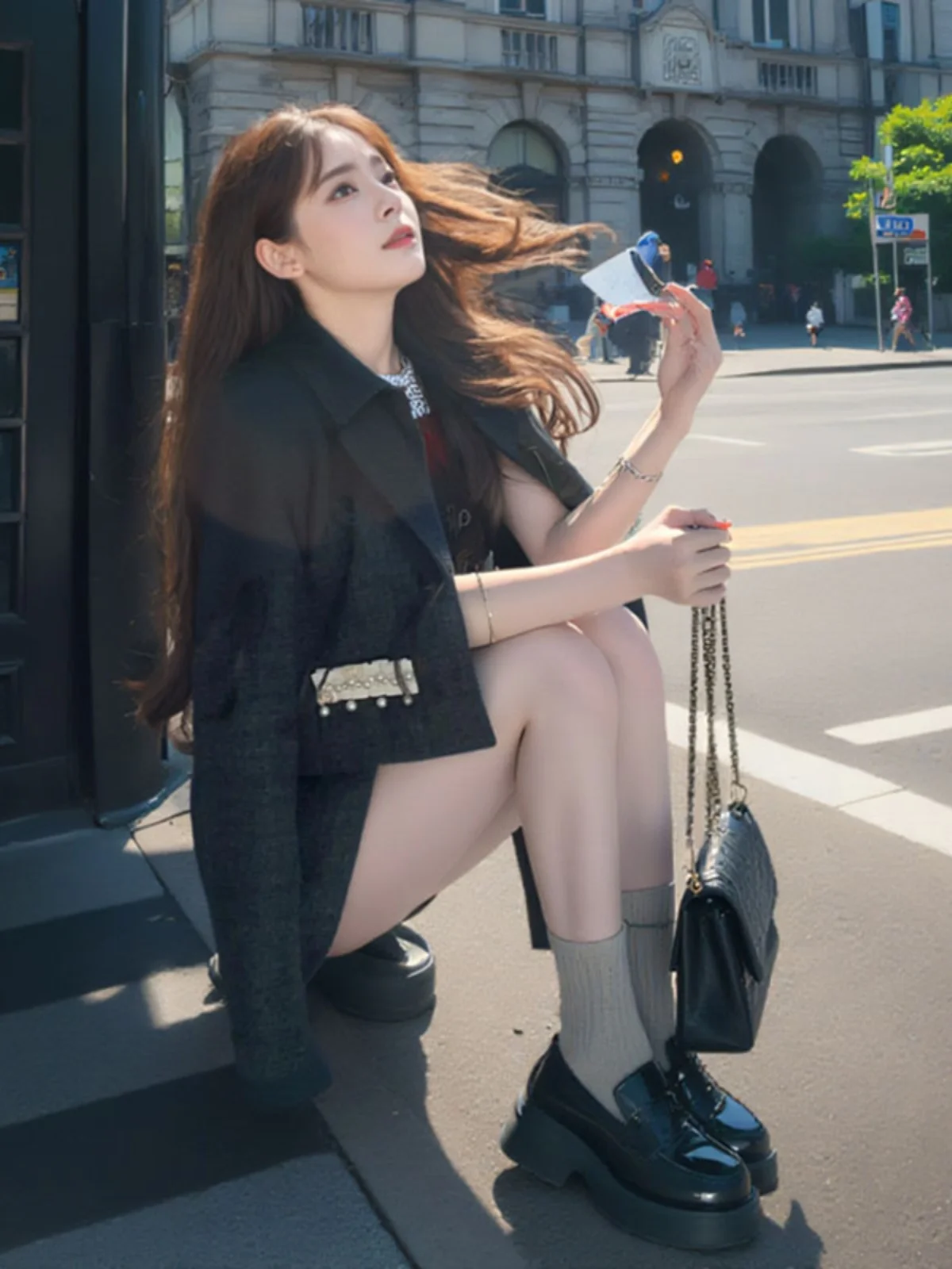 

Chic Small Fragrance Style Set Korean Fashion Two-Piece Dress Coat Spring Clothing Long Sleeve round Neck Open Cardigan for T...