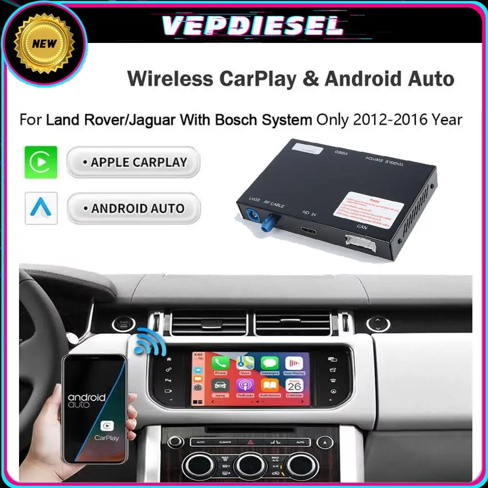 

Wireless CarPlay Interface Android Auto IOS AirPlay Mirror Link For Land Rover Grand Evoque Discovery Range Rover Sport 2012-16