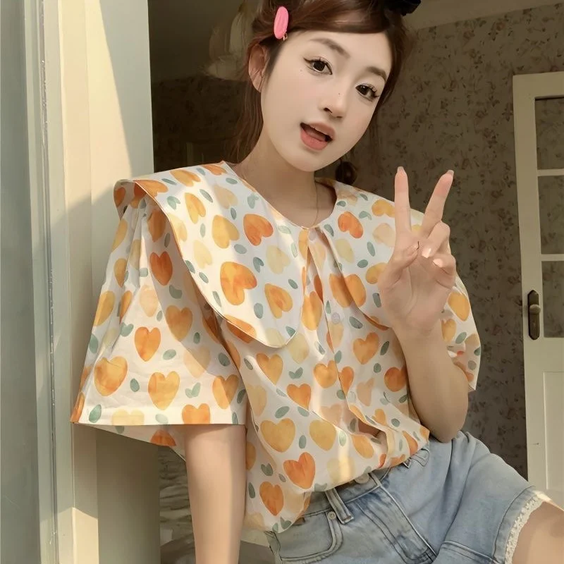 

Shirts Women Poplin Double Breasted Flared Sleeve Formal Business French Chic Buttoned Blouse For Office Professional Ladies