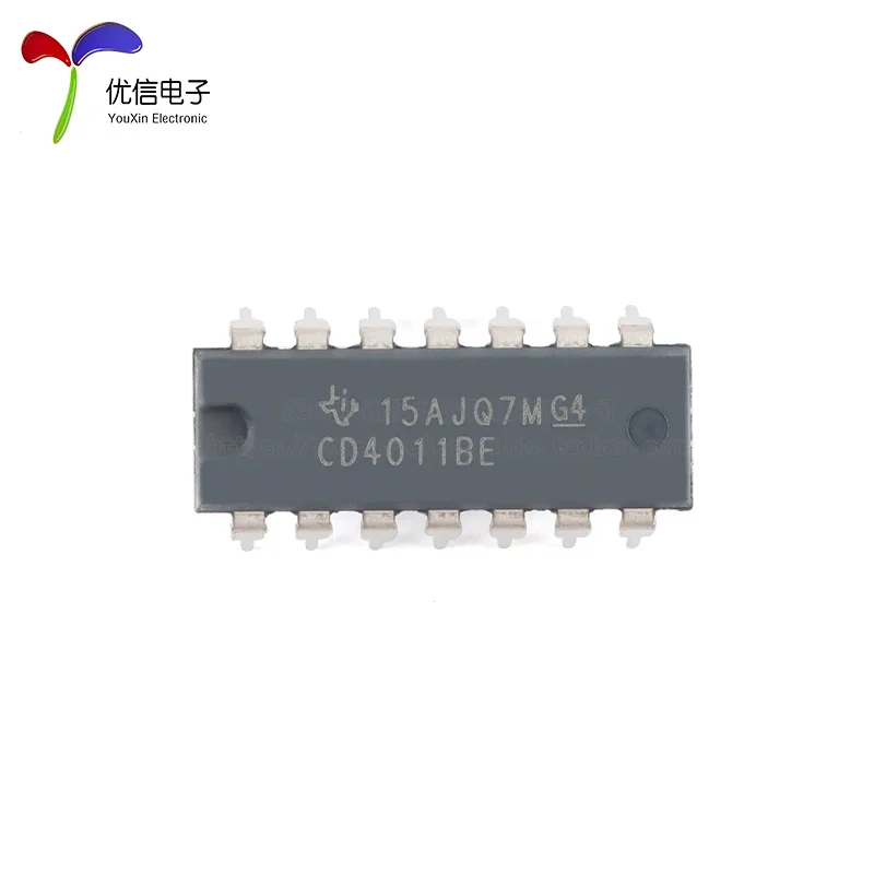 5Pcs/Original genuine straight insertion CD4011BE PDIP-14 four way 2-input NAND gate logic chip