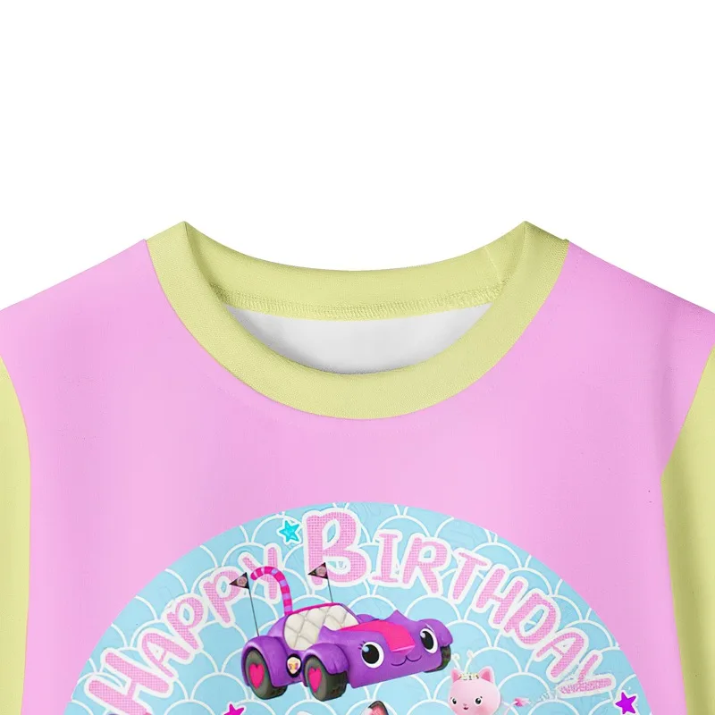 2024 Cotton Gabbys Cats Pajamas Toddler Clothing Cute Gabby\'s Dollhouse Sets Toddler Clothing Top+Pant Sets Baby Clothes 2-10Yrs