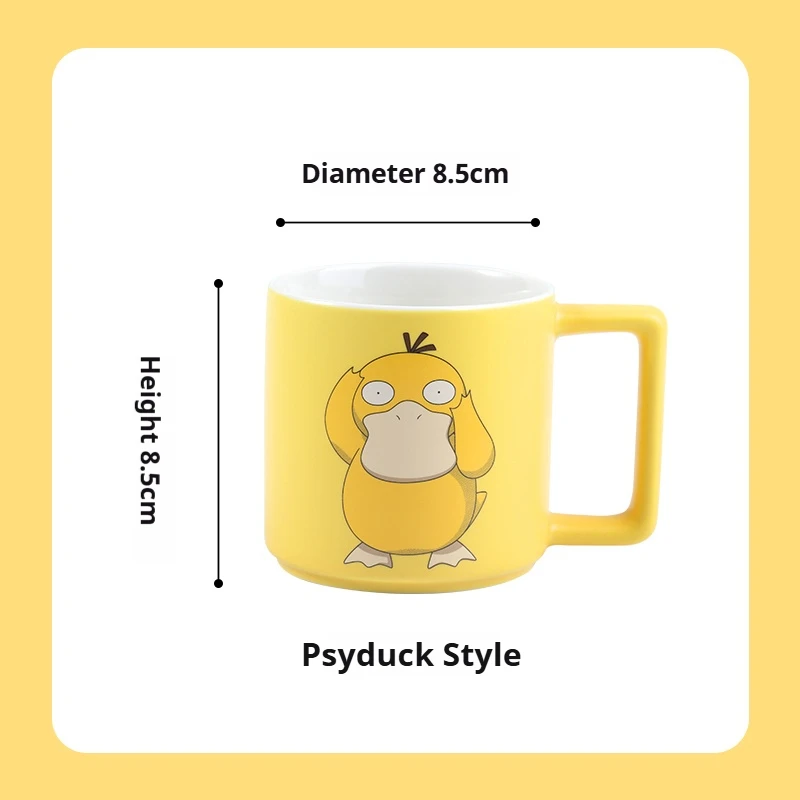 SHUNXIANG Pokemon Ceramic Mug Cute Cartoon Official Authorized Cold Drinks Psyduck Drinkware Pokemon Milk Cup Ceramic Coffee Mug