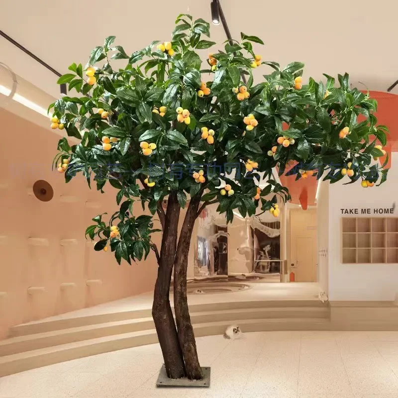 

A48 Simulation Loquat Tree Fruit Tree Auspicious Tree Hotel Mall Home Outdoor Decoration