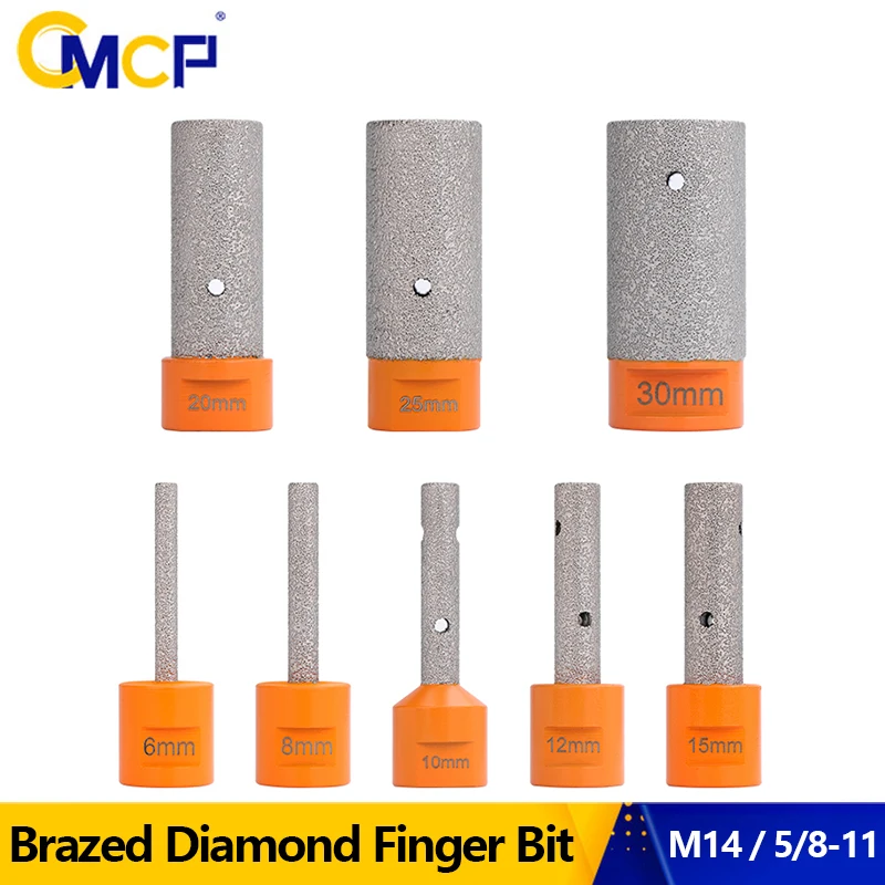 

CMCP 6-30mm Brazed Diamond Finger Bit M14 5/8-11 Thread Chamfer Bit For Tile Marble Ceramic Granite Enlarge Hole Milling Tools