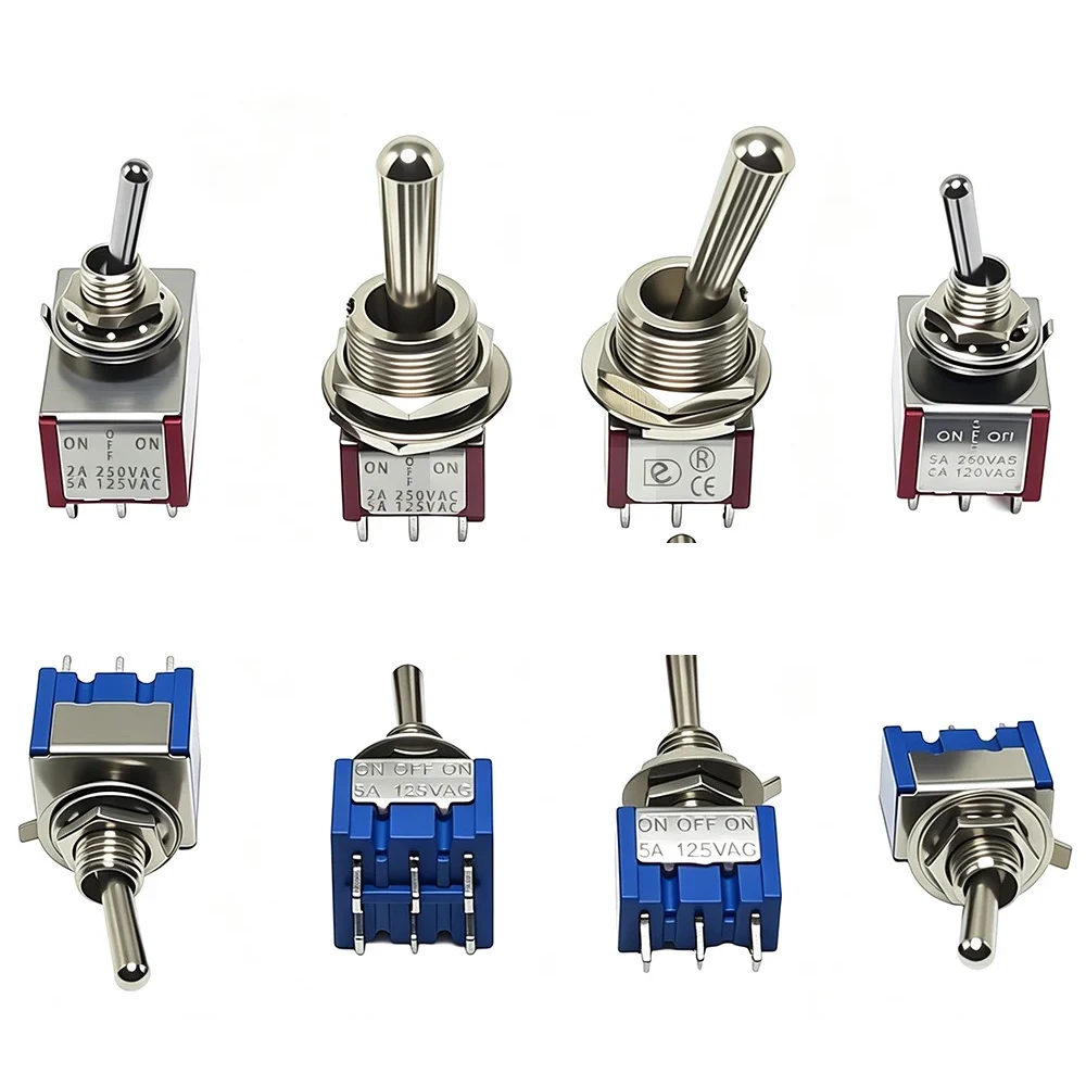 20PCS ON-OFF-ON / ON-ON Miniature Toggle Switch MTS-102 103 202 203 Power Button Switches 3pin 6pin 12Pin Mini Switch