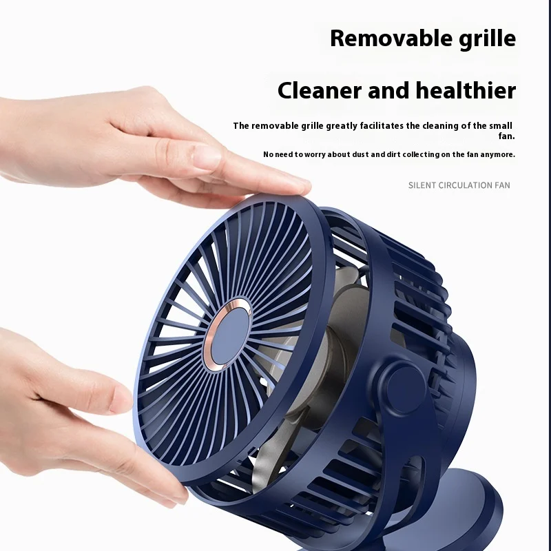 

Mini Portable Clip on Fan USB Desk Fan Quiet Wind 720° Rotate Personal Long Battery Life Electric Fan Standing Fans for Home