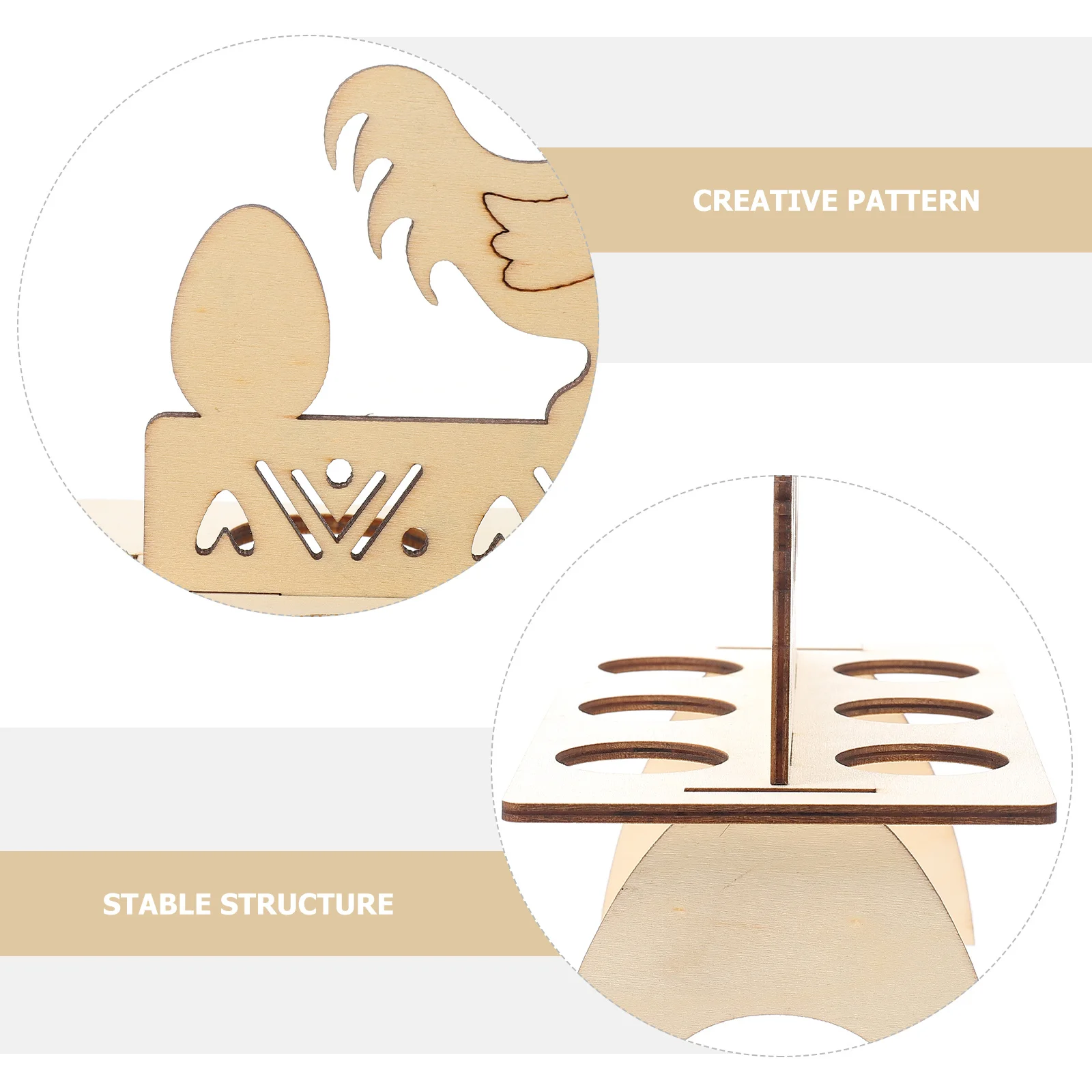 

Rabbit Easter Egg Rack Wooden Hollow Engraved Diy Craft Festival Decor Kitchen Home Multi-Function Stand