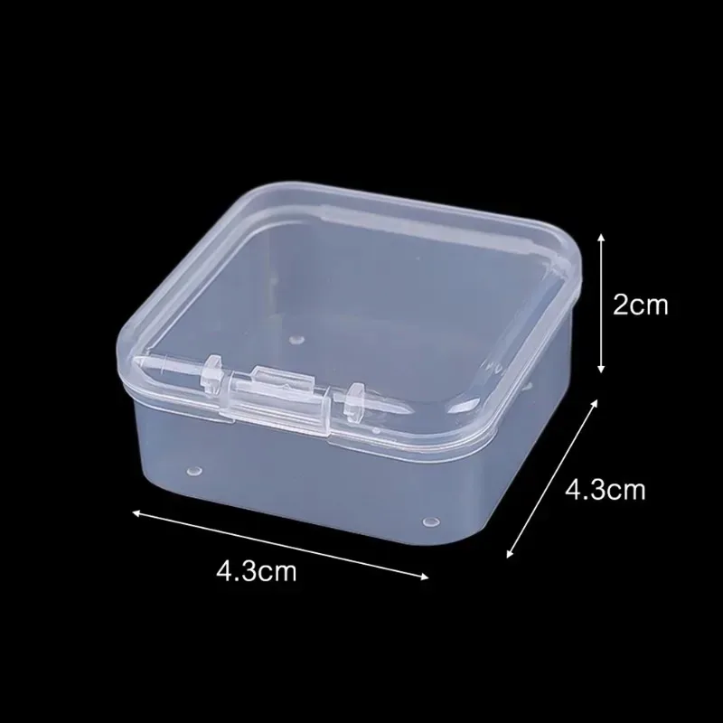 60/6PCS Mini Storage Box Transparent Plastic Jewelry Storage Box Container Portable Earring Ring Earplugs Packaging Storage Case