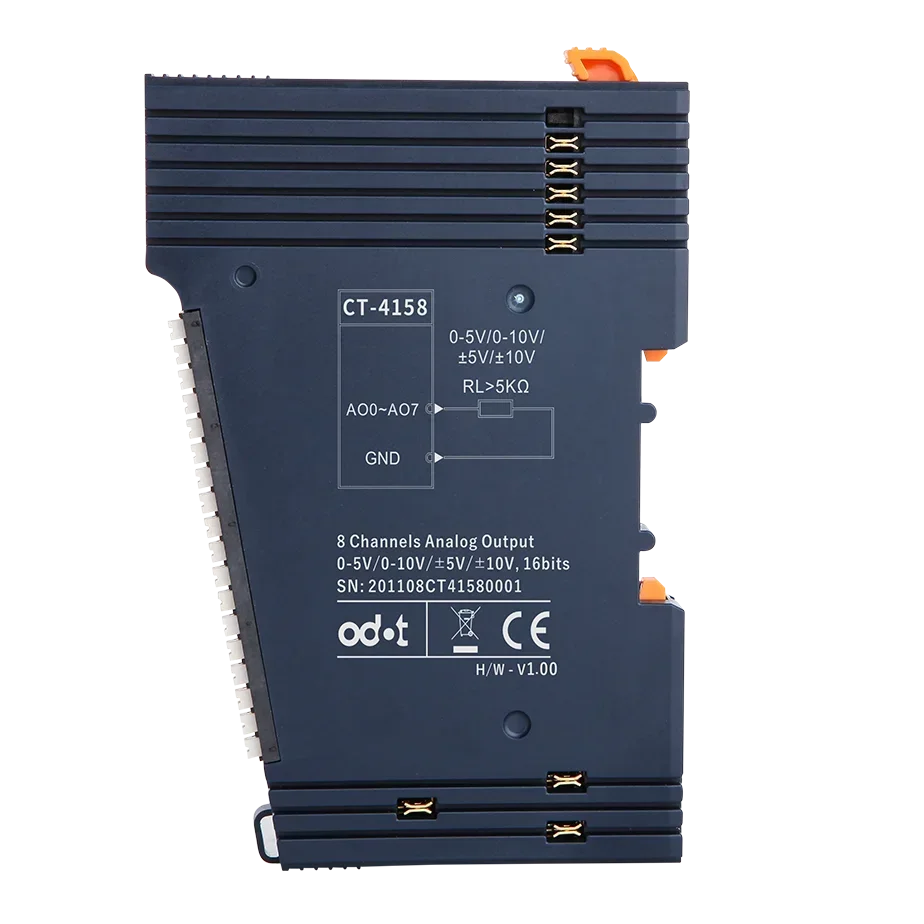 Odot Analog Output IO Module CT-4158: 8 CH Voltage IO Card,0~5Vdc,-5~5Vdc,0~10Vdc,-10~10Vdc,16 bits,Single-end