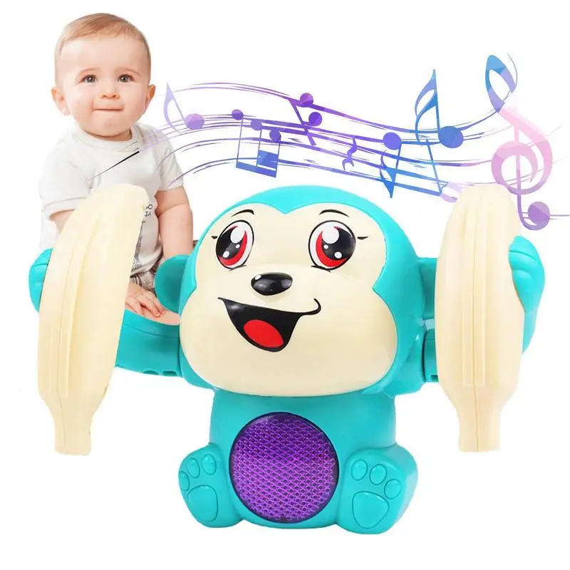 

Electric Monkey Toy Light And Music Sound Sensing Tumbling Monkey Voice Control Baby Musical Toys Talking And Rolling 360 Gift