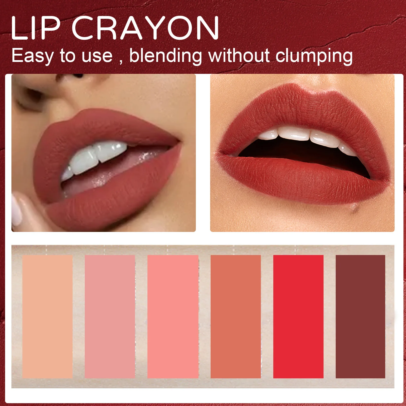 1g*6Pcs Set Lipliner 6 Colors Paste Mild Moisturing Shape Outline lip Lasting Lip Pencil For Women