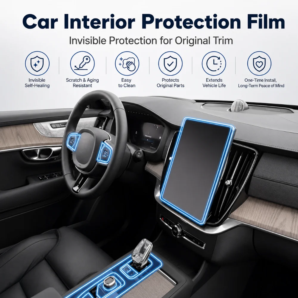 

Car Dashboard Multimedia Navigation Transparent Anti-Scratch Protection Film Modification For Volvo XC90 Hybrid 2026