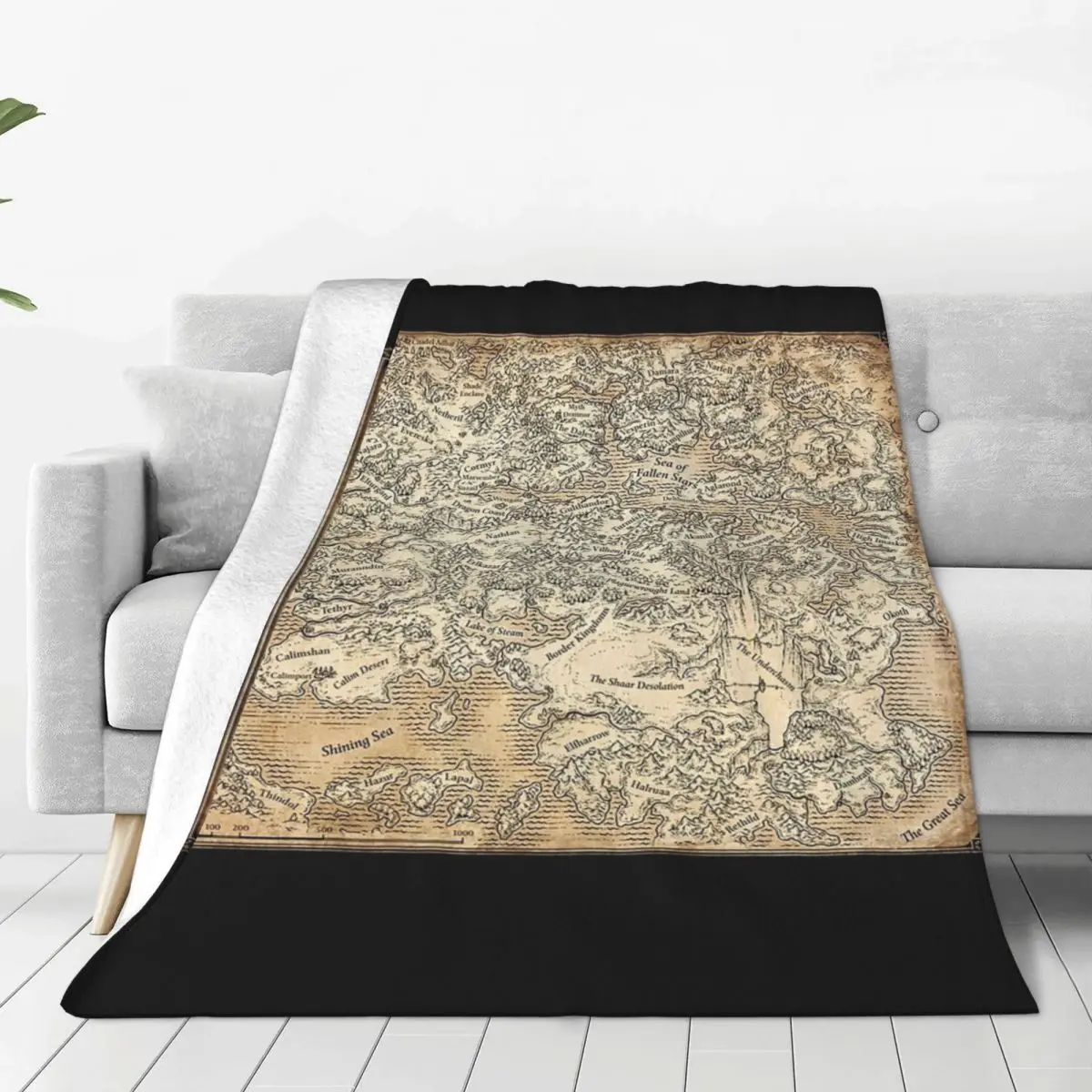 Annotated Map Of Faerun Blanket Flannel Portable Sofa Throw Blankets For Couch Bedding Travel Throws Bedspread Quilt