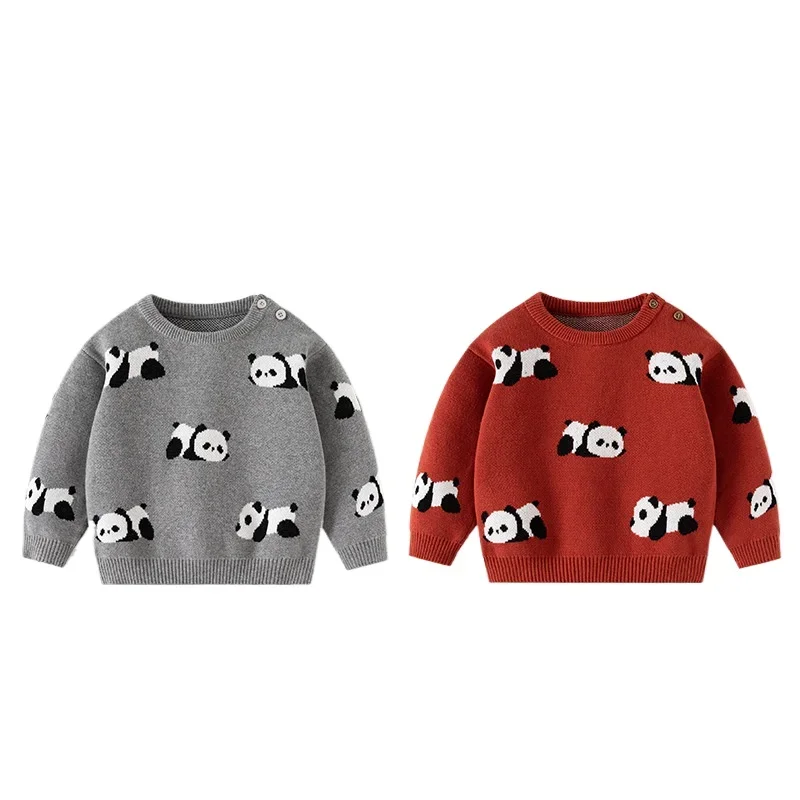 Panda Toddler Girls Sweaters Boys Pullover Winter Autumn Winter Children's Clothes