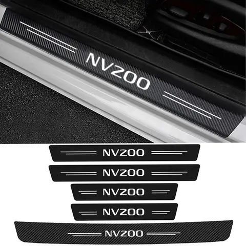 Carbon Fiber Car Door Sill Threshold Anti Protective Stickers Decals For Nissan NV200 Auto Rear Trunk Bumper Anti Scratch Strips