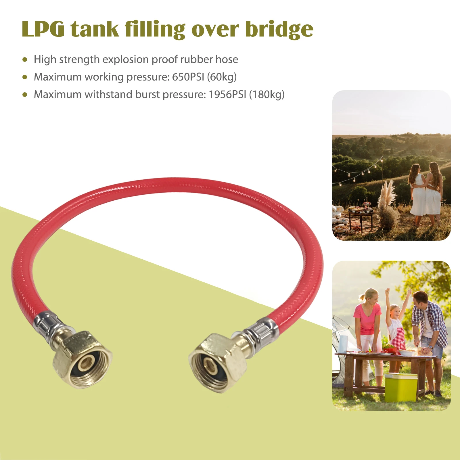 

Резиновый соединительный шланг для заправки газовых баллонов СУГ, фитинг для подключения баллонов, аксессуары для уличных плит