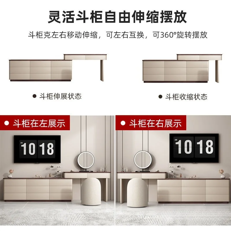 Painted high-value solid wood ins dresser, bedroom, bedside makeup table, TV cabinet, chest cabinet integrated