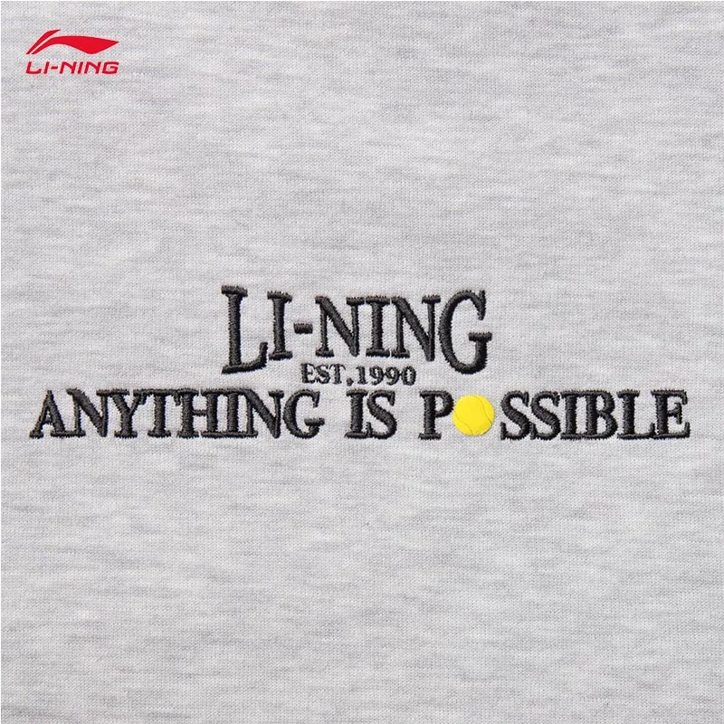 LI-NING Men's sports trend series เสื้อนุ่มสบายแขนยาวรอบคอ pullover hoodies AWDV567