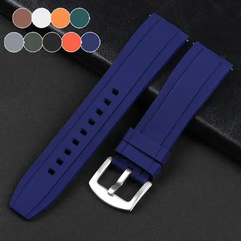 Quick Release Silicone Rubber Watch Strap Soft Sports Watchband Black Green Orange Blue Wristband Bracelets 20mm 22mm Band