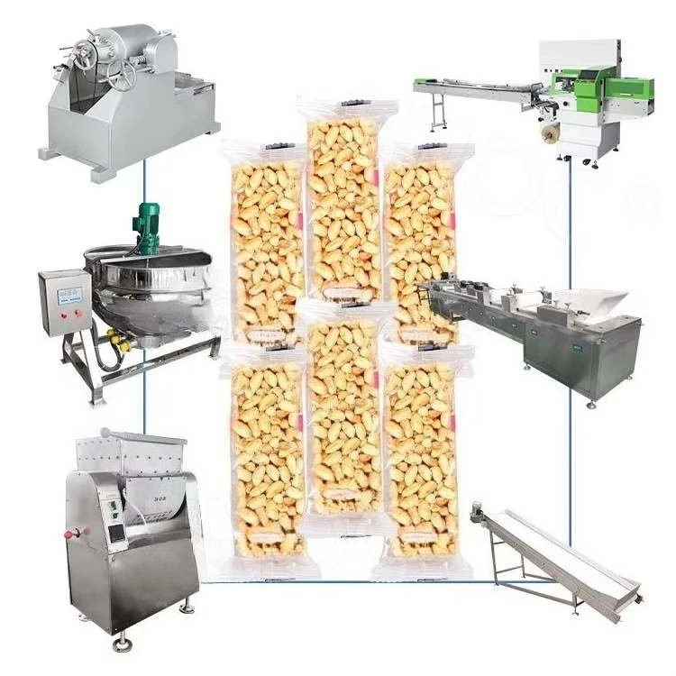 ماكينة صنع حلوى الأرز المنتفخة الأوتوماتيكية، ماكينة معالجة الأرز كريسبي، خط إنتاج شريط الحبوب البروتينية