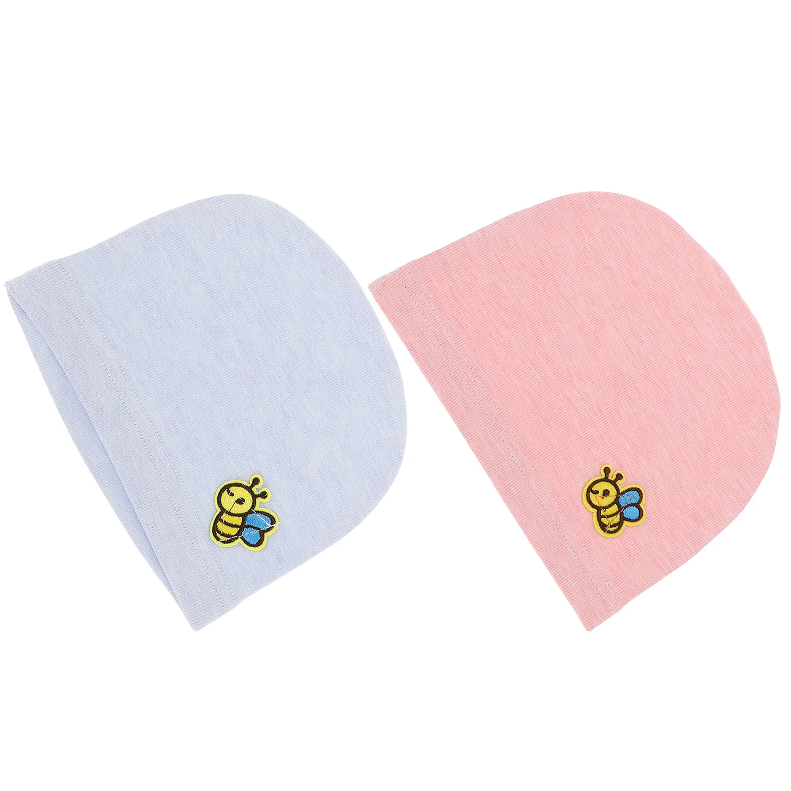 

2Pcs Baby Hats Premium Cotton Breathable Elastic Newborn Caps Lightweight Wear-Resistant Household Baby Accessory