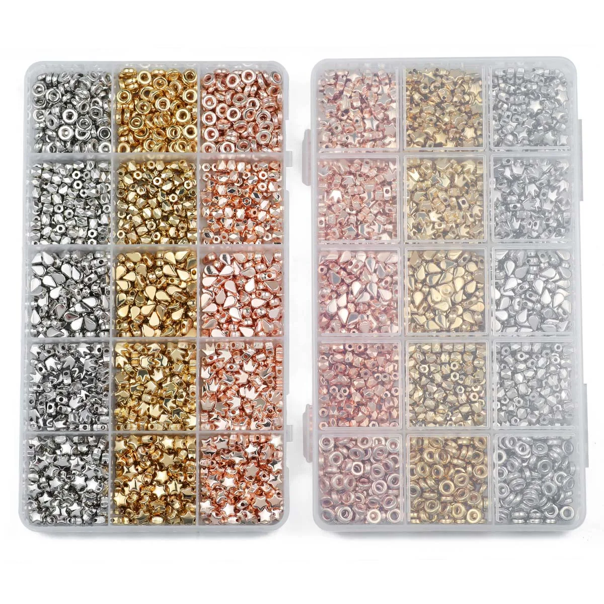 750PCS CCB Star Crown Spacer Loose Beads Gold Silver Color DIY Kit Box For Bracelet Earrings Necklace Jewelry Making Accessories