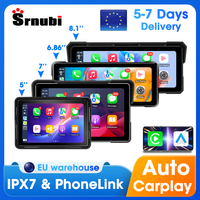 Srnubi Motorcycle Carplay Android Auto IP67 Waterproof Digital Motorcycle Dashboard Screen GPS Navigaton Motobike Accessories