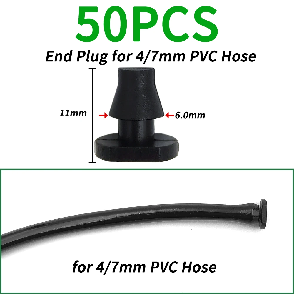 50 stks Prikkeldraad Connectors Irrigatie Fittings Druppelirrigatie Prikkeldraad Connectors 4/7mm Tubing Fittings voor Bloempot Tuin Gazon 5