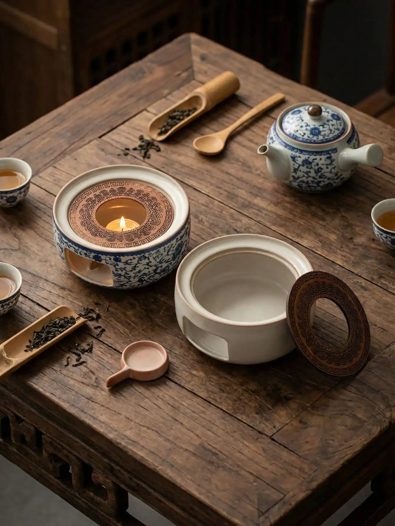 

Ceramic Tea Pot Warmer - Elegant Candle-Heated Stand For Keeping Tea Warm, Afternoon Tea Essential & Table Decor
