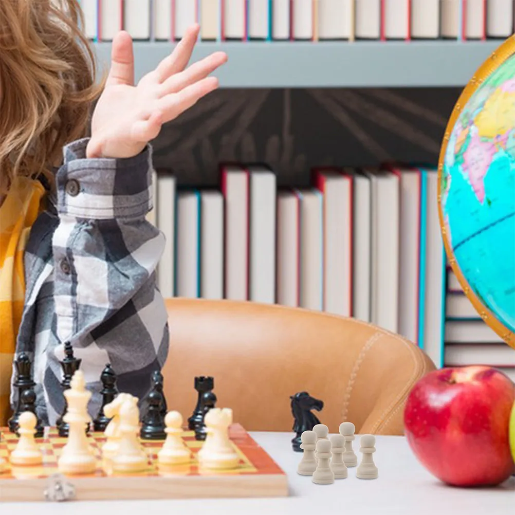 

Набор из 32 шахматных фигур: неокрашенные деревянные, с гладкой поверхностью, легкие, удобные для захвата, для самостоятельной росписи, сменные для доски