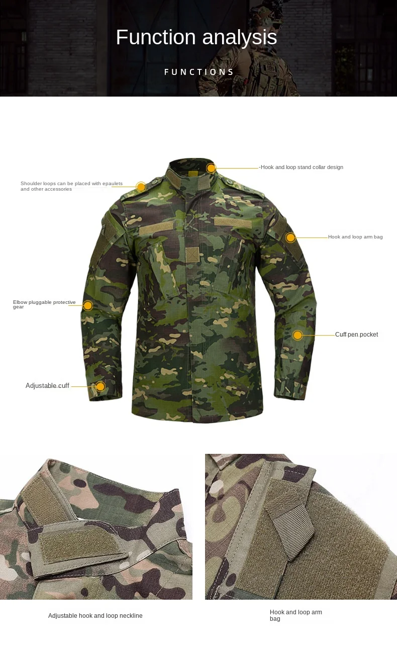 Uniforms Set  Men  Camouflage Breathable Multicam Black Suit Combat Shirt Tactical Cargo Uniform Hunting Set