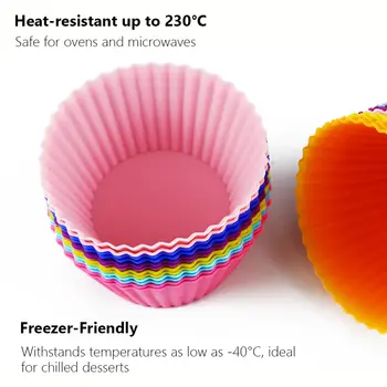 12件矽膠紙杯蛋糕工具烘焙模具,適用於製作紙杯蛋糕和瑪芬蛋糕,廚房DIY 8 最佳銷售 迷你矽膠模具 - №6