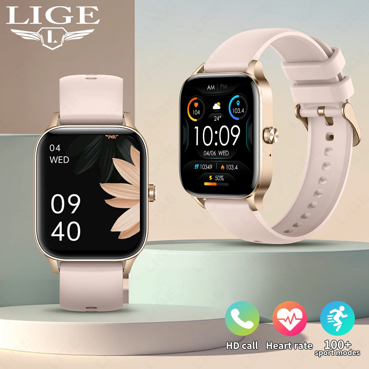 

LIGE 1.83'' Screen Women Smart Watch Fashion Sports Fitness Tracker Bluetooth Call Waterproof Watches Men Heart Rate Smartwatch