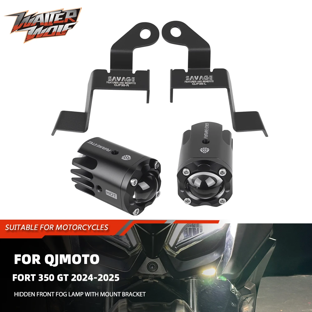 

Auxiliary Spotlight Lamp Fog light For QJMOTO FORT 350 GT 350GT 2024-2025 Waterproof Hidden Front Fog Lamp with Mount Bracket