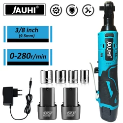 JAUHI 무선 전기 렌치, 래칫 렌치 제거 나사 너트, 자동차 수리 도구, 직각 렌치, 12V Mt 시리즈, 60nm, 3/8 인치