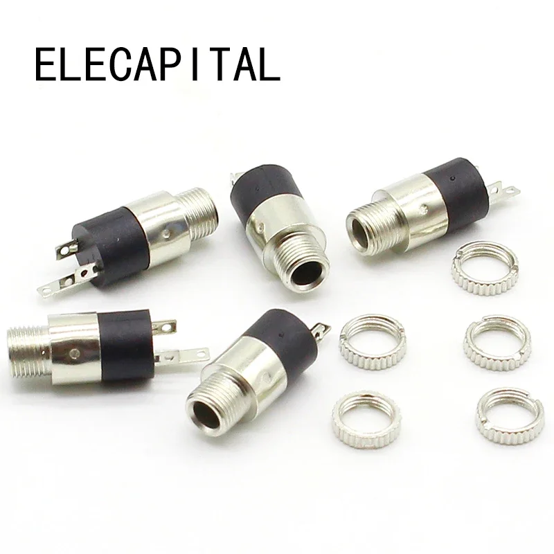 Soquete fêmea estéreo com parafuso, conector de auscultadores de áudio, PJ-392, 3,5mm, 10pcs por lote